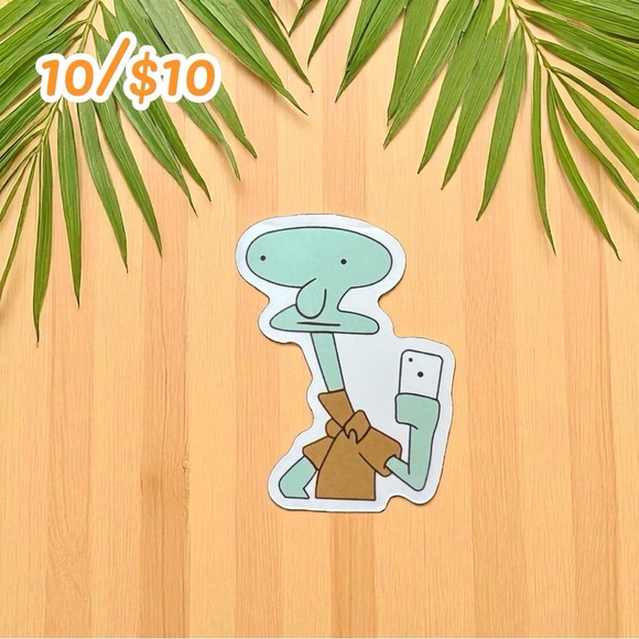 Funny Squidward Selfie Sticker – Approximately 3” - Picture 1 of 1